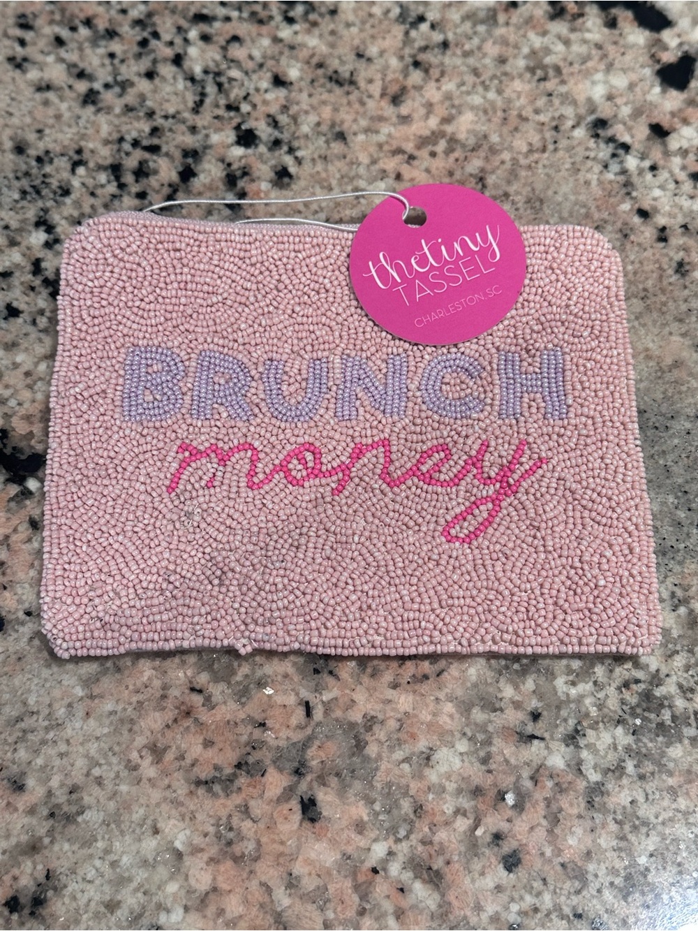 Pink 'Brunch Money' Beaded Mini Bag